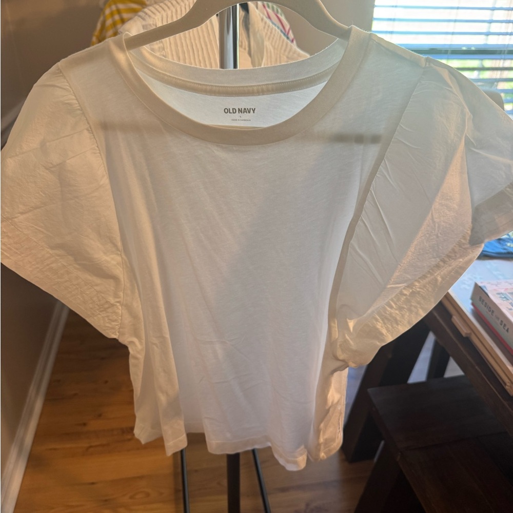 Old Navy White Boxy Short Sleeve T-Shirt